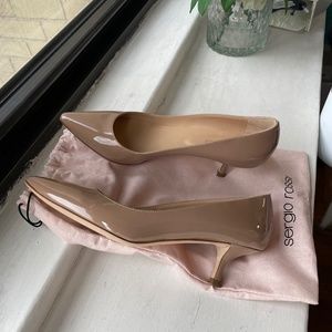 Sergio Rossi nude kitten heels
